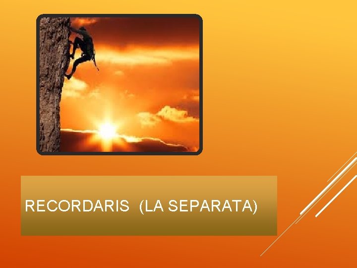 RECORDARIS (LA SEPARATA) 