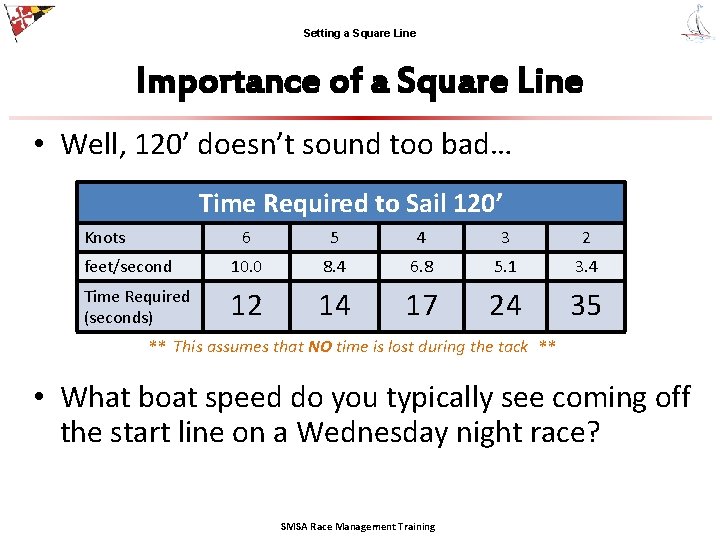 Setting a Square Line Importance of a Square Line • Well, 120’ doesn’t sound