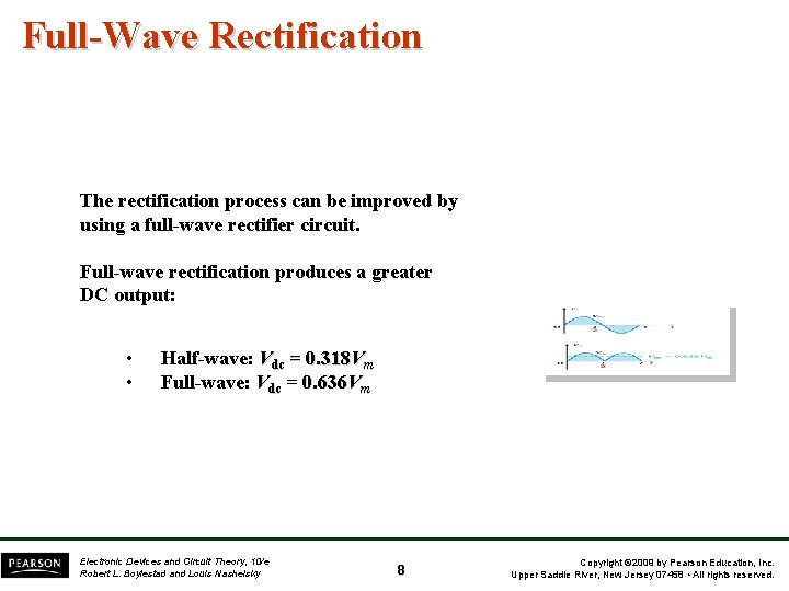 Full-Wave Rectification The rectification process can be improved by using a full-wave rectifier circuit.