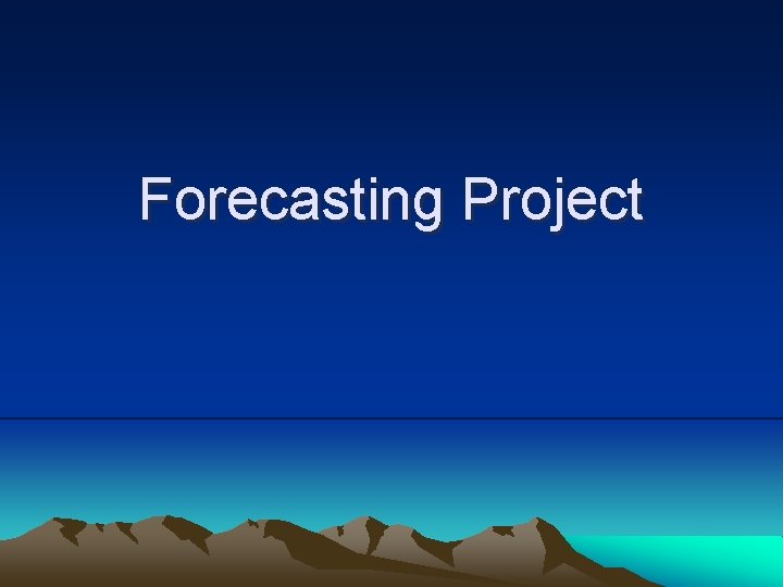 Reference Class Forecasting Project Introduction of Meteorology Objectives To describe in your