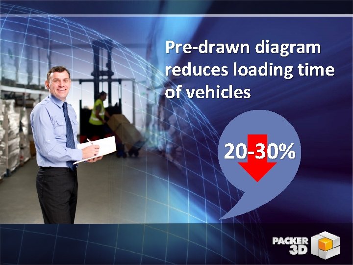 Pre-drawn diagram reduces loading time of vehicles 20 -30% 