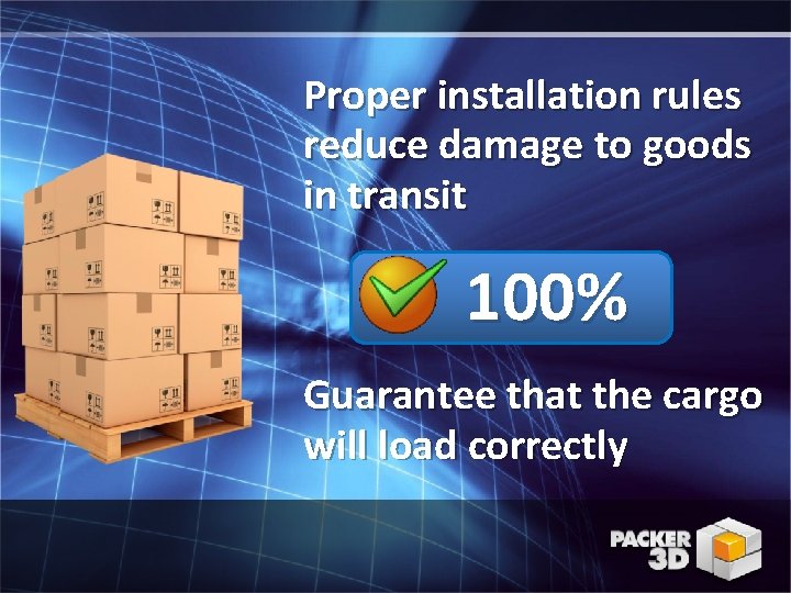 Proper installation rules reduce damage to goods in transit 100% Guarantee that the cargo