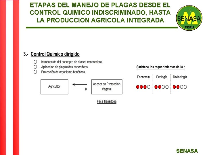 ETAPAS DEL MANEJO DE PLAGAS DESDE EL CONTROL QUIMICO INDISCRIMINADO, HASTA LA PRODUCCION AGRICOLA