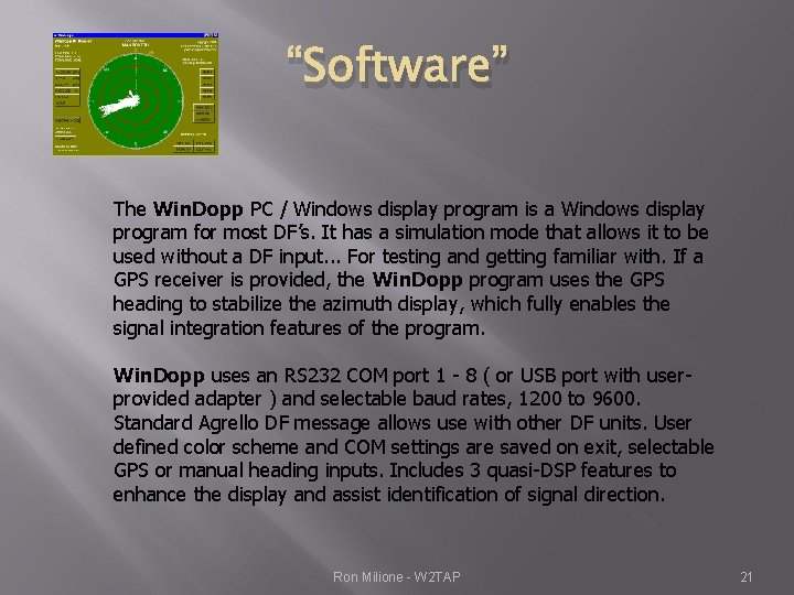 “Software” The Win. Dopp PC / Windows display program is a Windows display program