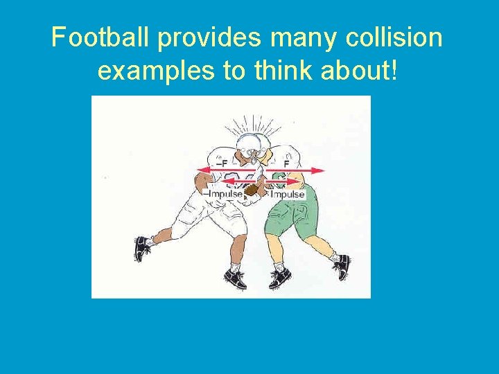 Football provides many collision examples to think about! 