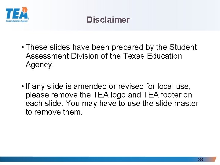 Disclaimer • These slides have been prepared by the Student Assessment Division of the Disclaimer • These slides have been prepared by the Student Assessment Division of the
