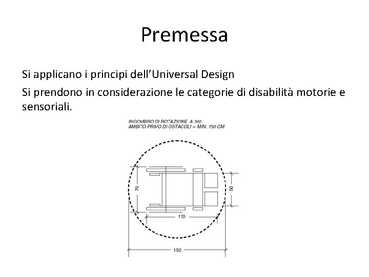 Premessa Si applicano i principi dell’Universal Design Si prendono in considerazione le categorie di