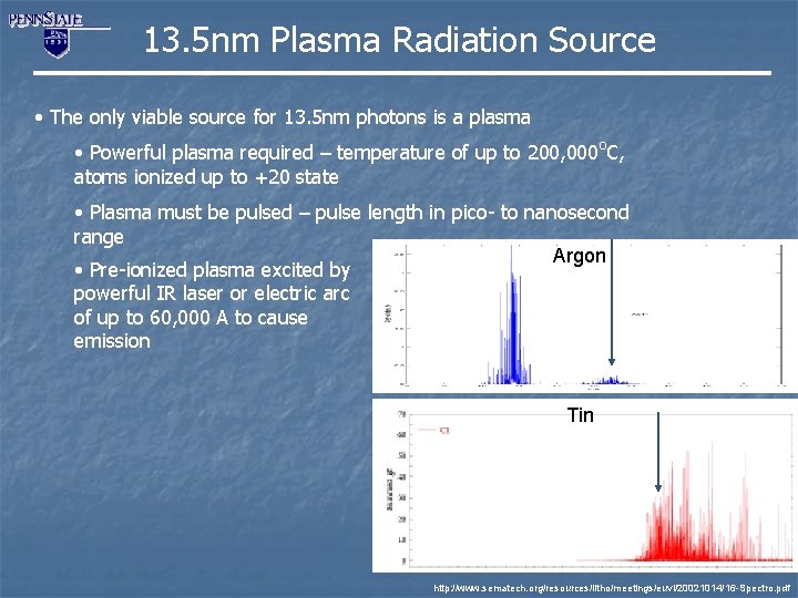 13. 5 nm Plasma Radiation Source • The only viable source for 13. 5