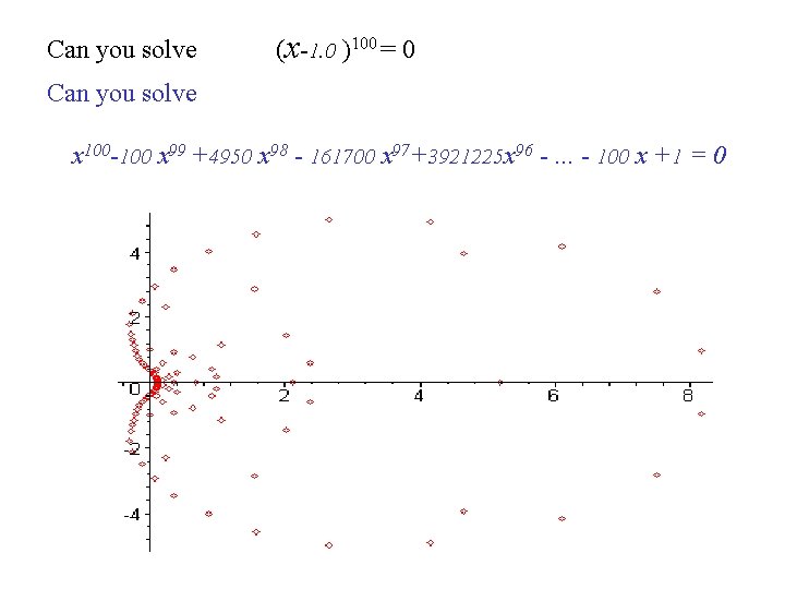 Can you solve (x-1. 0 )100 = 0 Can you solve x 100 -100