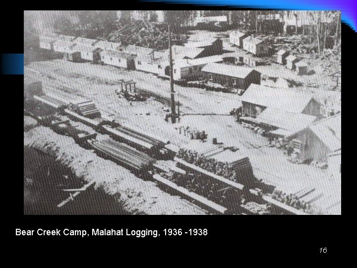 Bear Creek Camp, Malahat Logging, 1936 -1938 16 