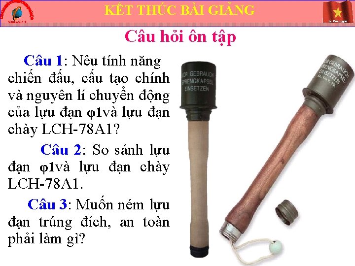 KẾT THÚC BÀI GIẢNG Lê Xuân Luyện KHOA-K C T Câu hỏi ôn tập