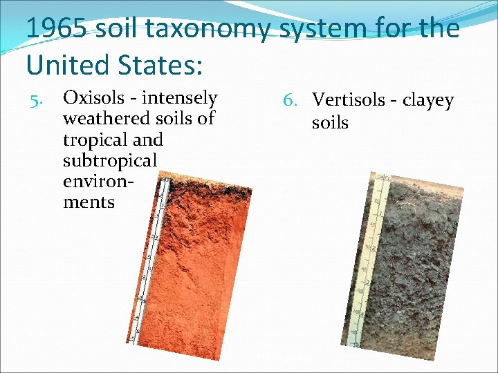 1965 soil taxonomy system for the United States: 5. Oxisols - intensely weathered soils 1965 soil taxonomy system for the United States: 5. Oxisols - intensely weathered soils
