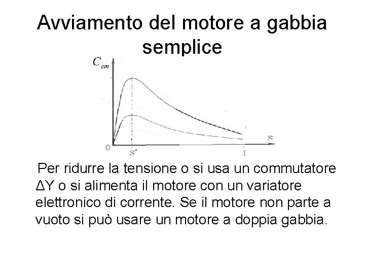 Avviamento del motore a gabbia semplice Per ridurre la tensione o si usa un