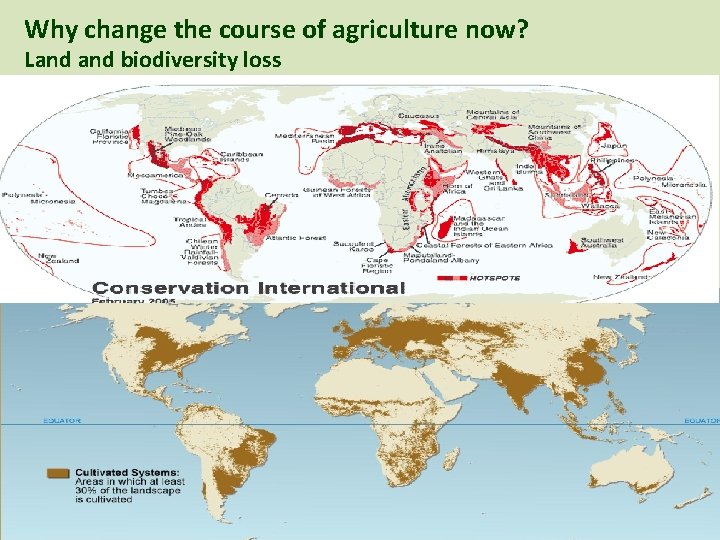 Why change the course of agriculture now? Land biodiversity loss 