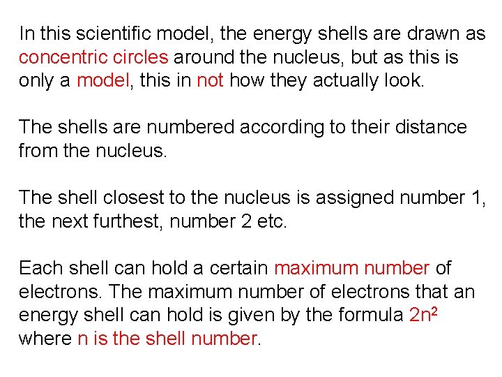 In this scientific model, the energy shells are drawn as concentric circles around the