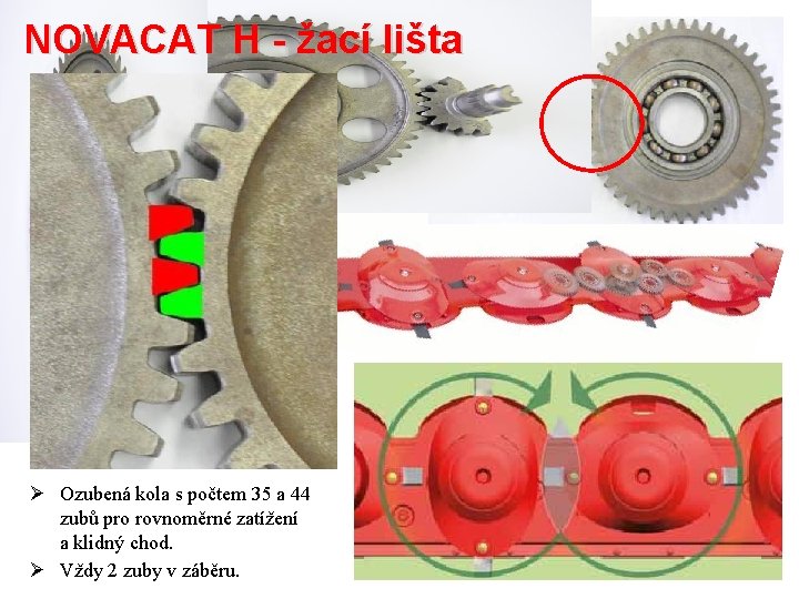 NOVACAT H - žací lišta Ø Ozubená kola s počtem 35 a 44 zubů NOVACAT H - žací lišta Ø Ozubená kola s počtem 35 a 44 zubů