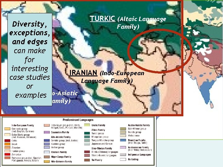 TURKIC (Altaic Language Diversity, Family) exceptions, and edges can make for interesting IRANIAN (Indo-European