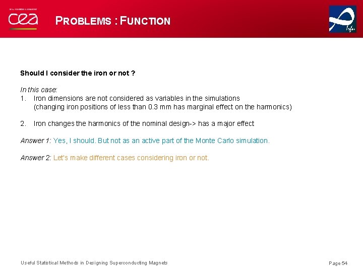 PROBLEMS : FUNCTION Should I consider the iron or not ? In this case: