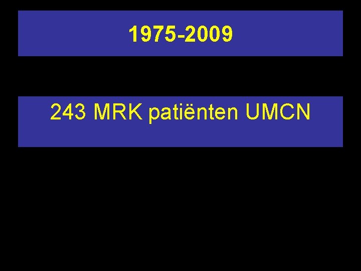 1975 -2009 243 MRK patiënten UMCN 