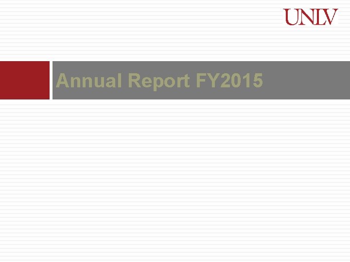 Annual Report FY 2015 