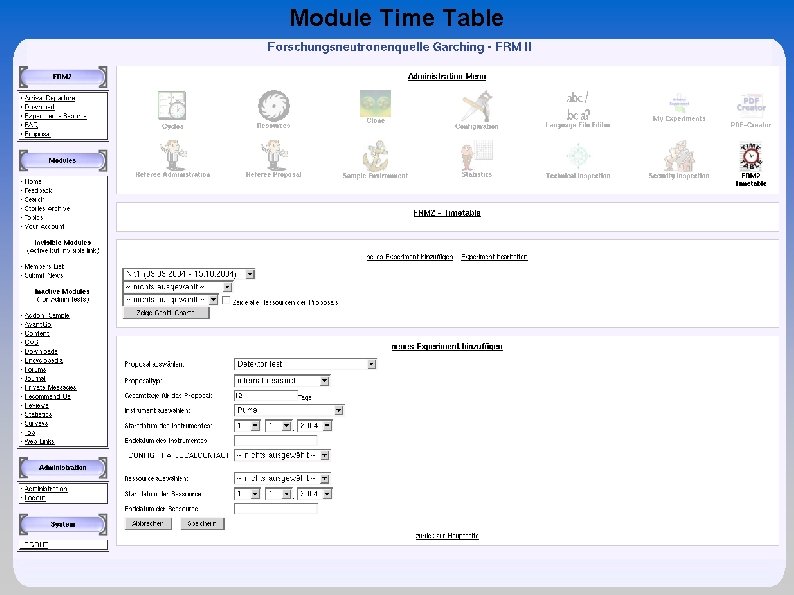 Module Time Table 