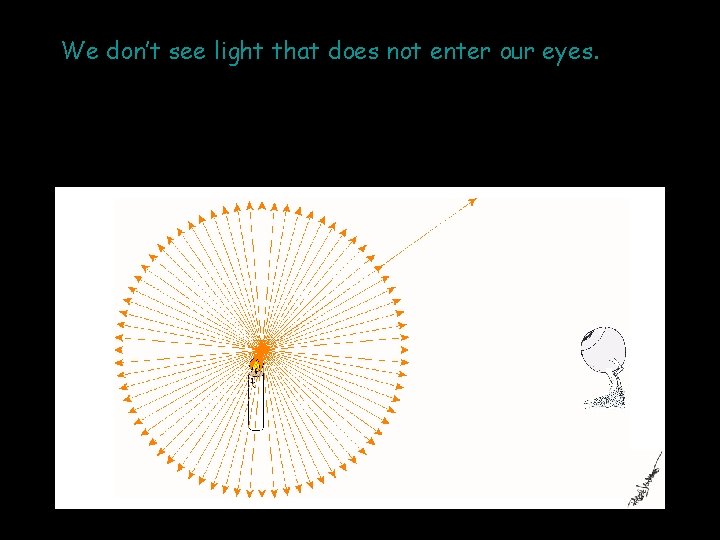 We don’t see light that does not enter our eyes. 