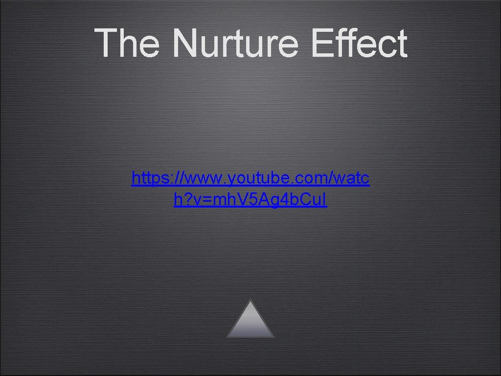 The Nurture Effect https: //www. youtube. com/watc h? v=mh. V 5 Ag 4 b.