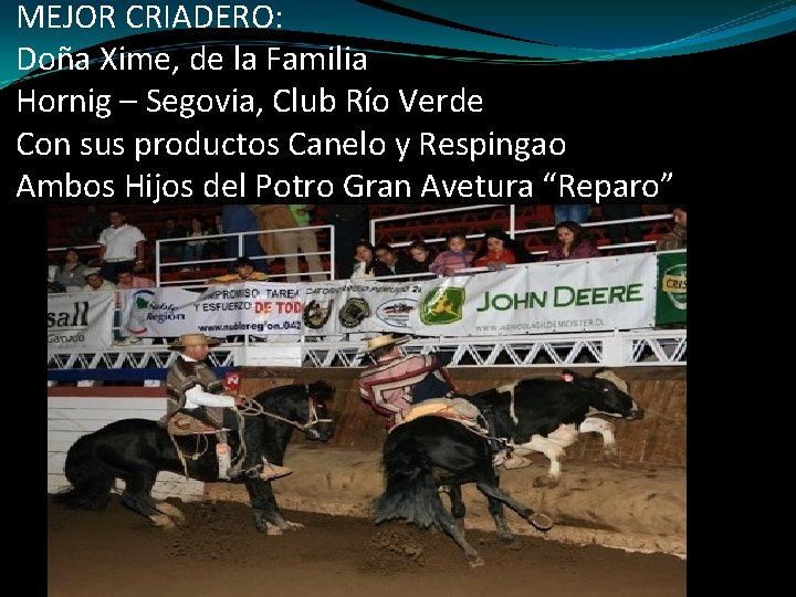 MEJOR CRIADERO: Doña Xime, de la Familia Hornig – Segovia, Club Río Verde Con