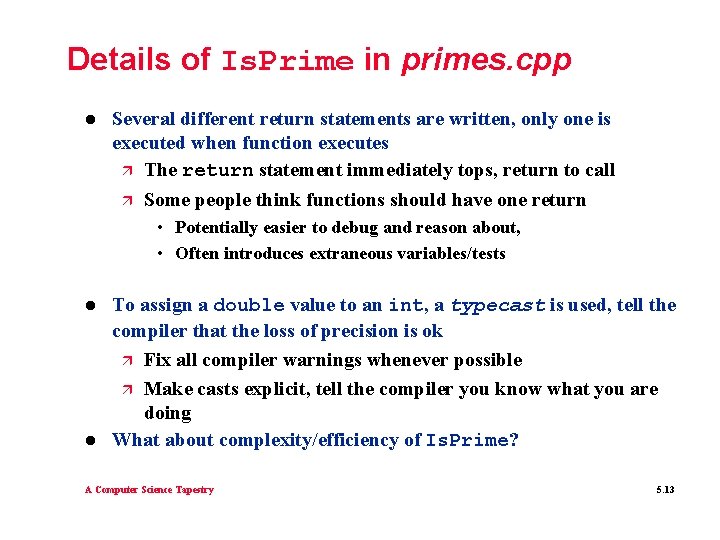 Details of Is. Prime in primes. cpp l Several different return statements are written, Details of Is. Prime in primes. cpp l Several different return statements are written,