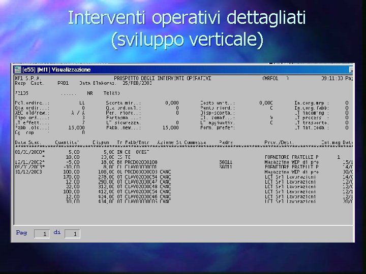 Interventi operativi dettagliati (sviluppo verticale) 