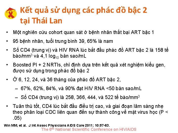 Kết quả sử dụng các phác đồ bậc 2 tại Thái Lan • Một