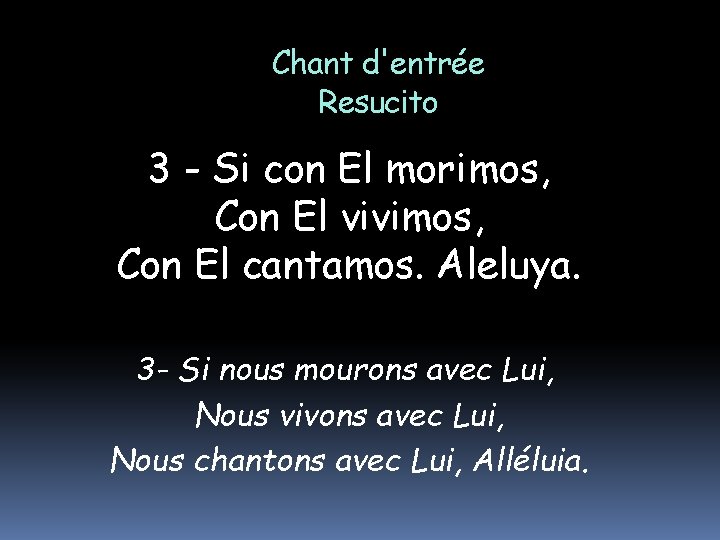 Chant d'entrée Resucito 3 - Si con El morimos, Con El vivimos, Con El