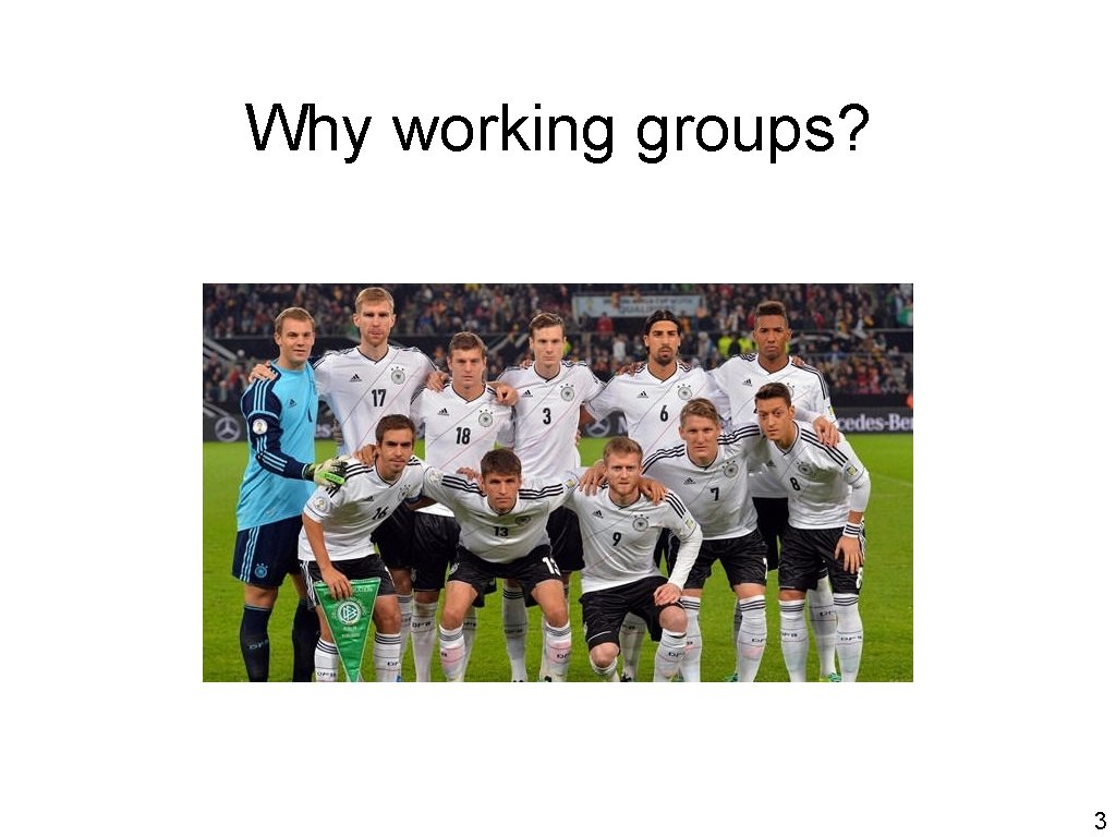 Why working groups? 3 
