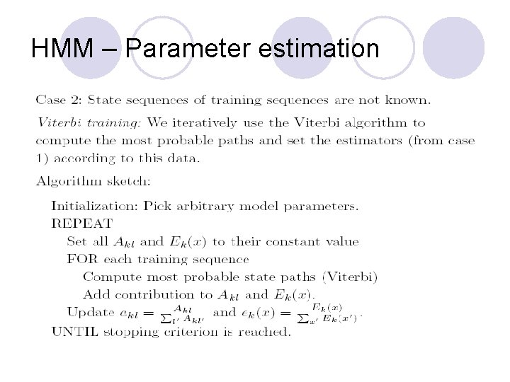 HMM – Parameter estimation 