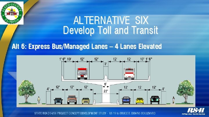 ALTERNATIVE SIX Develop Toll and Transit Alt 6: Express Bus/Managed Lanes – 4 Lanes