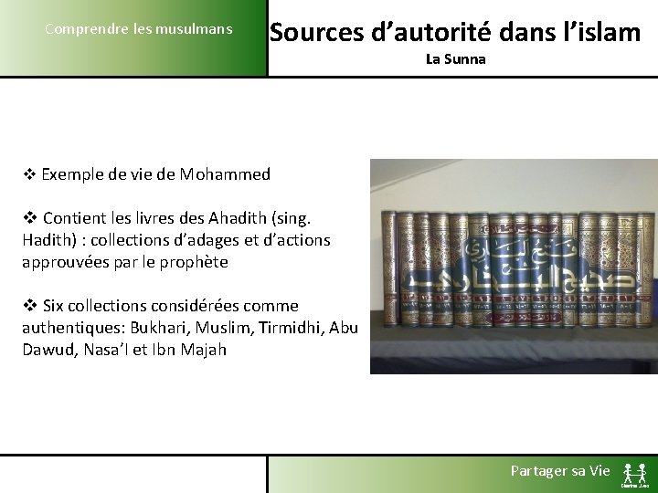 Comprendre les musulmans Sources d’autorité dans l’islam La Sunna v Exemple de vie de