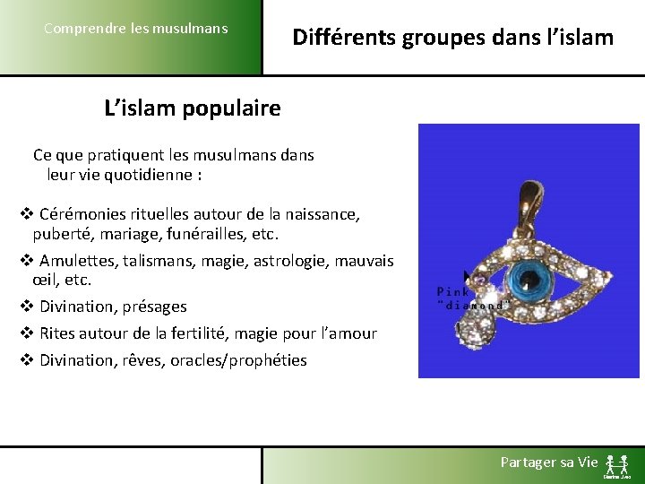 Comprendre les musulmans Différents groupes dans l’islam L’islam populaire Ce que pratiquent les musulmans