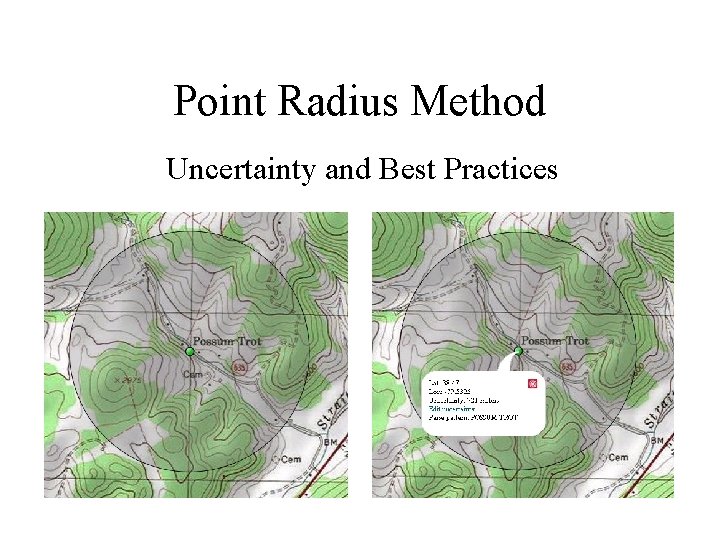 Point Radius Method Uncertainty and Best Practices 