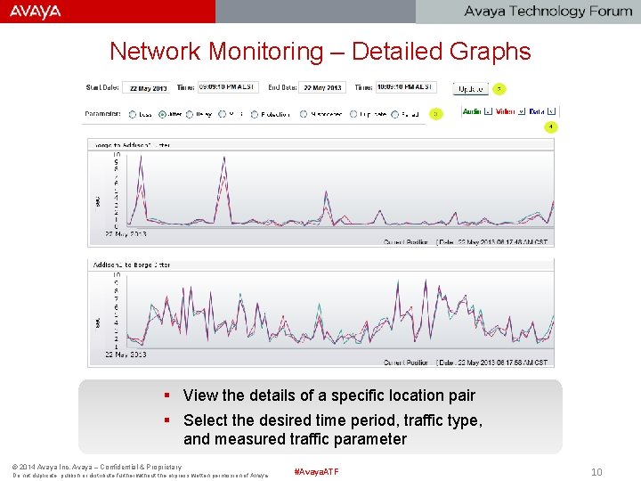 Network Monitoring – Detailed Graphs § View the details of a specific location pair
