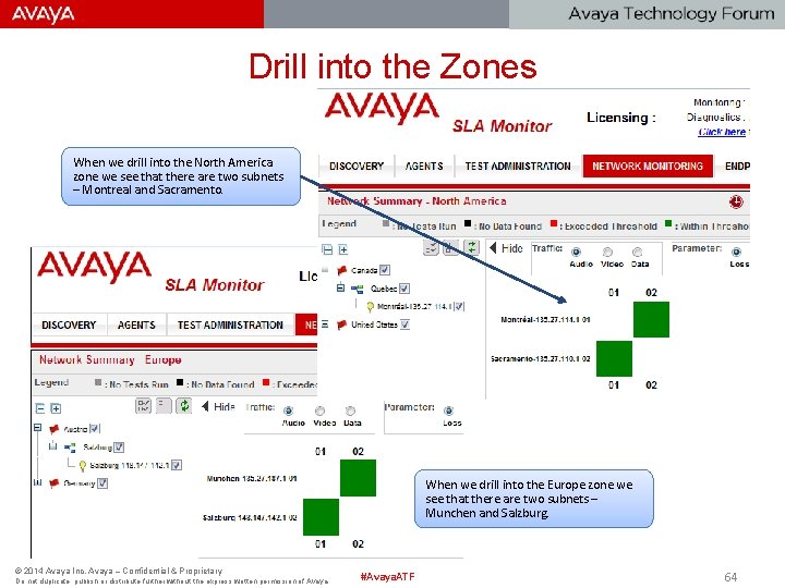 Drill into the Zones When we drill into the North America zone we see