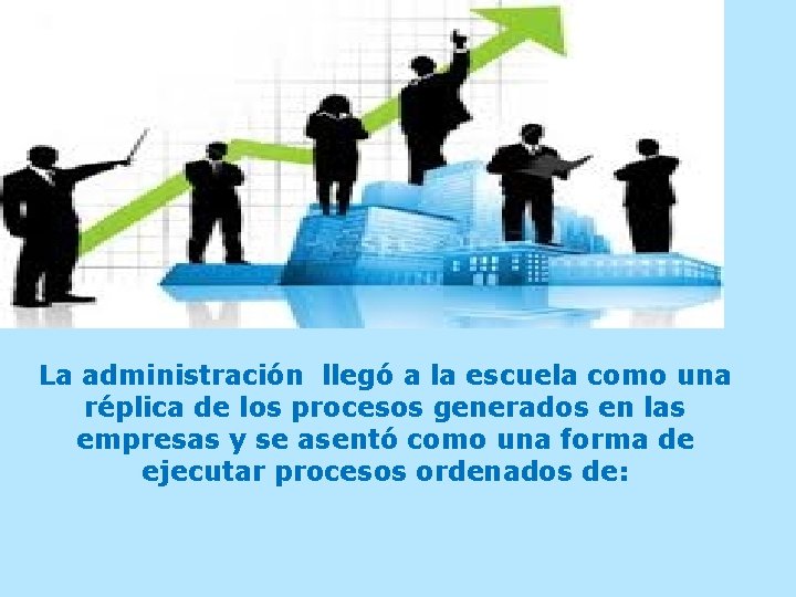 La administración llegó a la escuela como una réplica de los procesos generados en La administración llegó a la escuela como una réplica de los procesos generados en