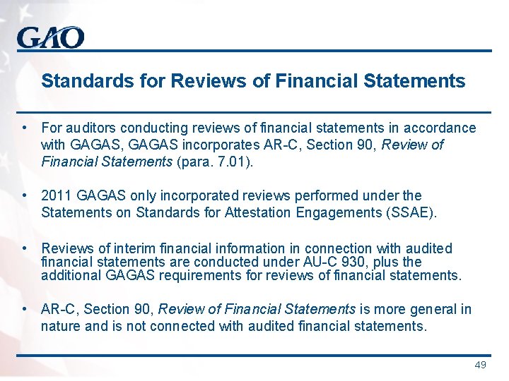 Standards for Reviews of Financial Statements • For auditors conducting reviews of financial statements Standards for Reviews of Financial Statements • For auditors conducting reviews of financial statements