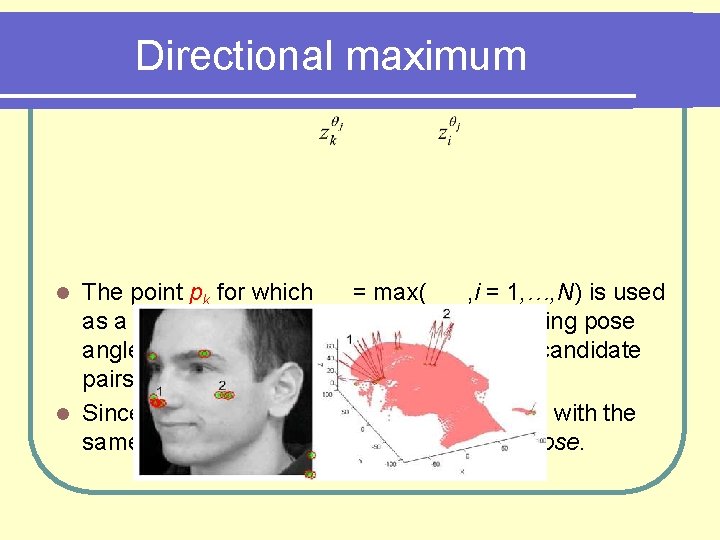 Directional maximum The point pk for which = max( , i = 1, …,