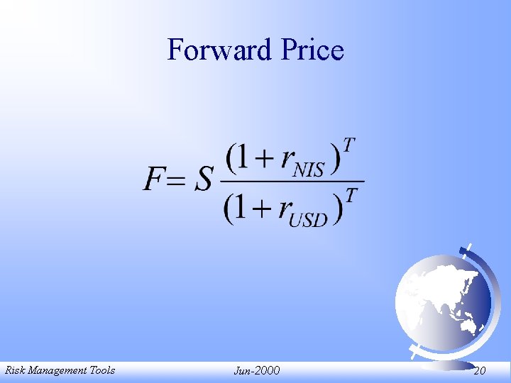 Forward Price Risk Management Tools Jun-2000 20 