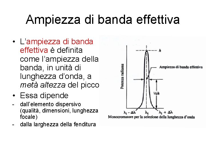 Ampiezza di banda effettiva • L’ampiezza di banda effettiva è definita come l’ampiezza della