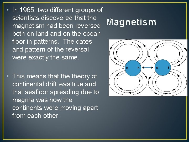  • In 1965, two different groups of scientists discovered that the magnetism had