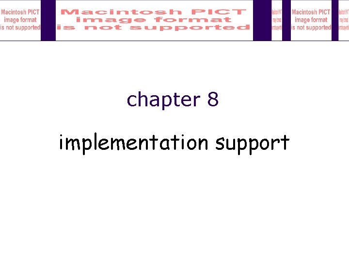 chapter 8 implementation support 