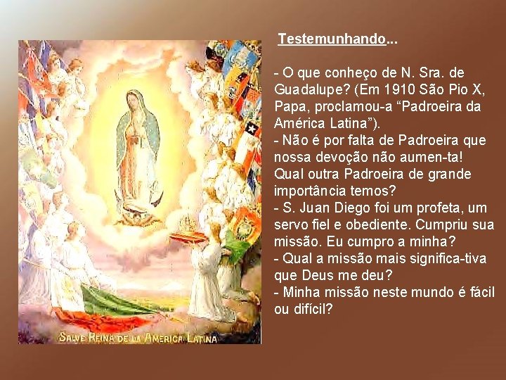 Testemunhando. . . - O que conheço de N. Sra. de Guadalupe? (Em 1910