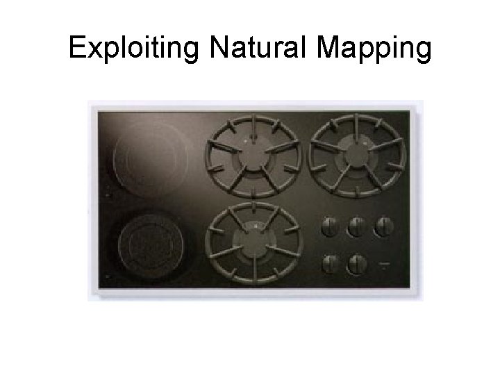Exploiting Natural Mapping Exploiting Natural Mapping