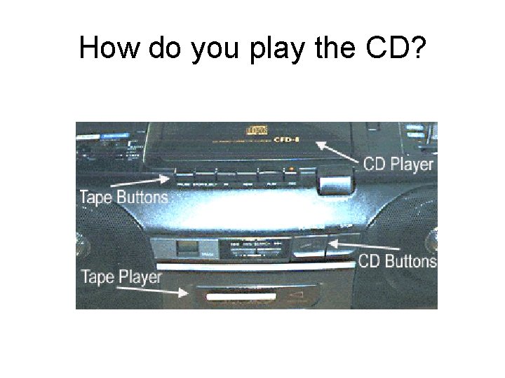 How do you play the CD? How do you play the CD?